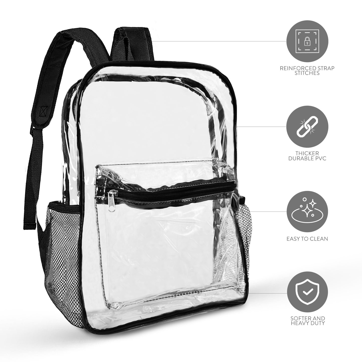 Clear Backpack Stadium Approved 15 x 11 x 5, Small and Transparent Backpack for Sports Event and Concerts