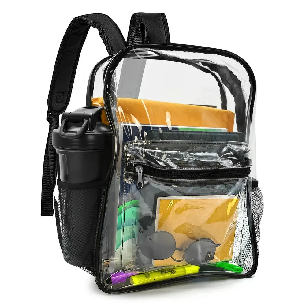 Clear Backpack Stadium Approved 15 x 11 x 5 Small and Transparent Backpack for Sports Event and Concerts