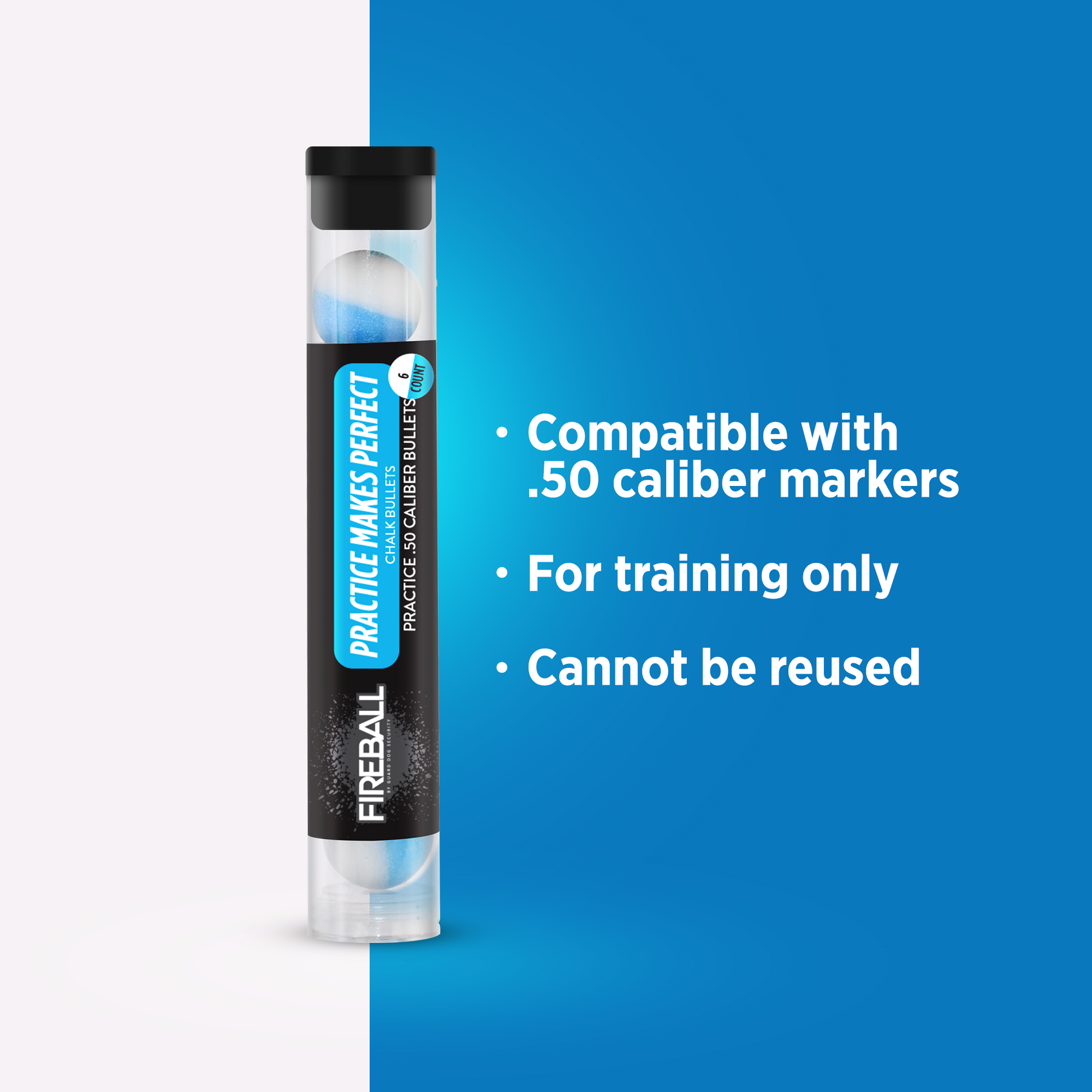 Chalk balls  for training and Self Defense | .50 Caliber Inert rounds