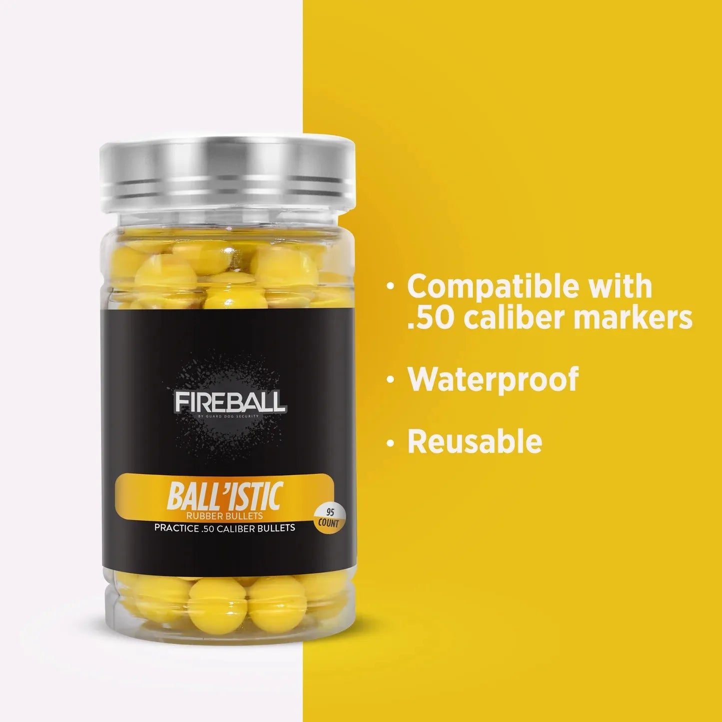 Rubber balls for training and Self Defense | .50 Caliber Reusable