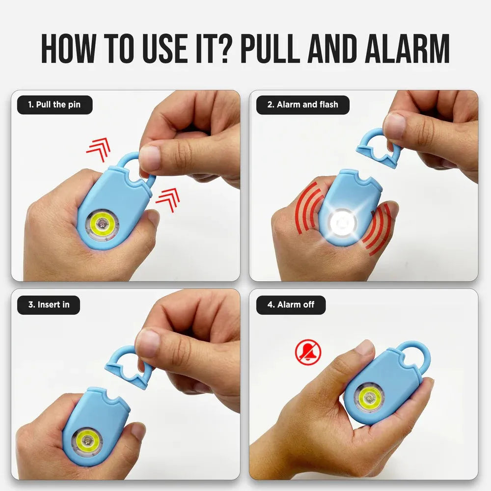 Personal Alarm with Flashlight | 125 dB w/ Carabiner
