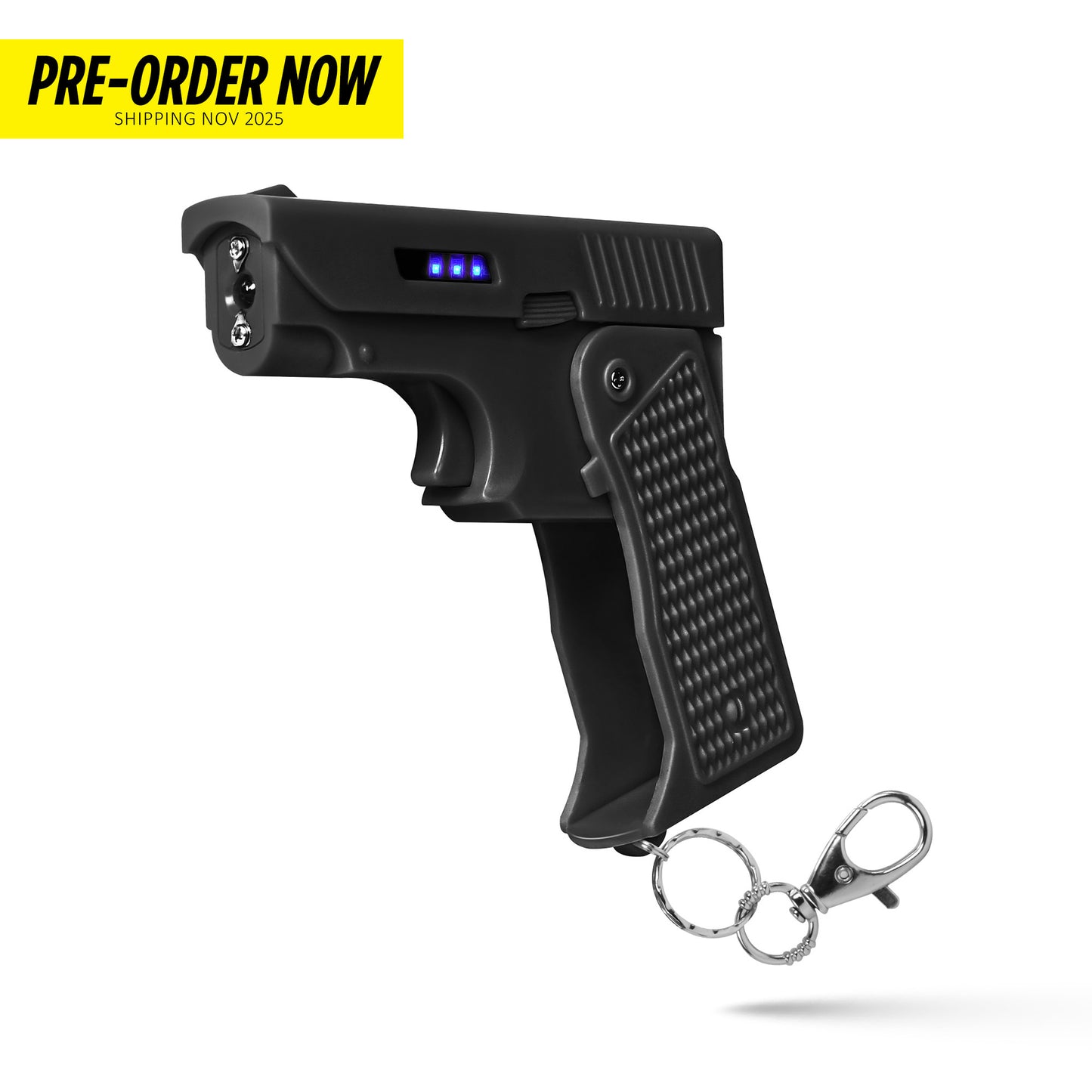 Pistol‑Style Folding Stun Gun with LED Flashlight | Shot In The Dark