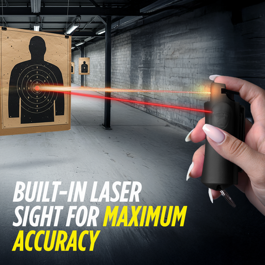 Pepper Spray With Laser Sight – Belt Clip And Keychain Ready | Accufire