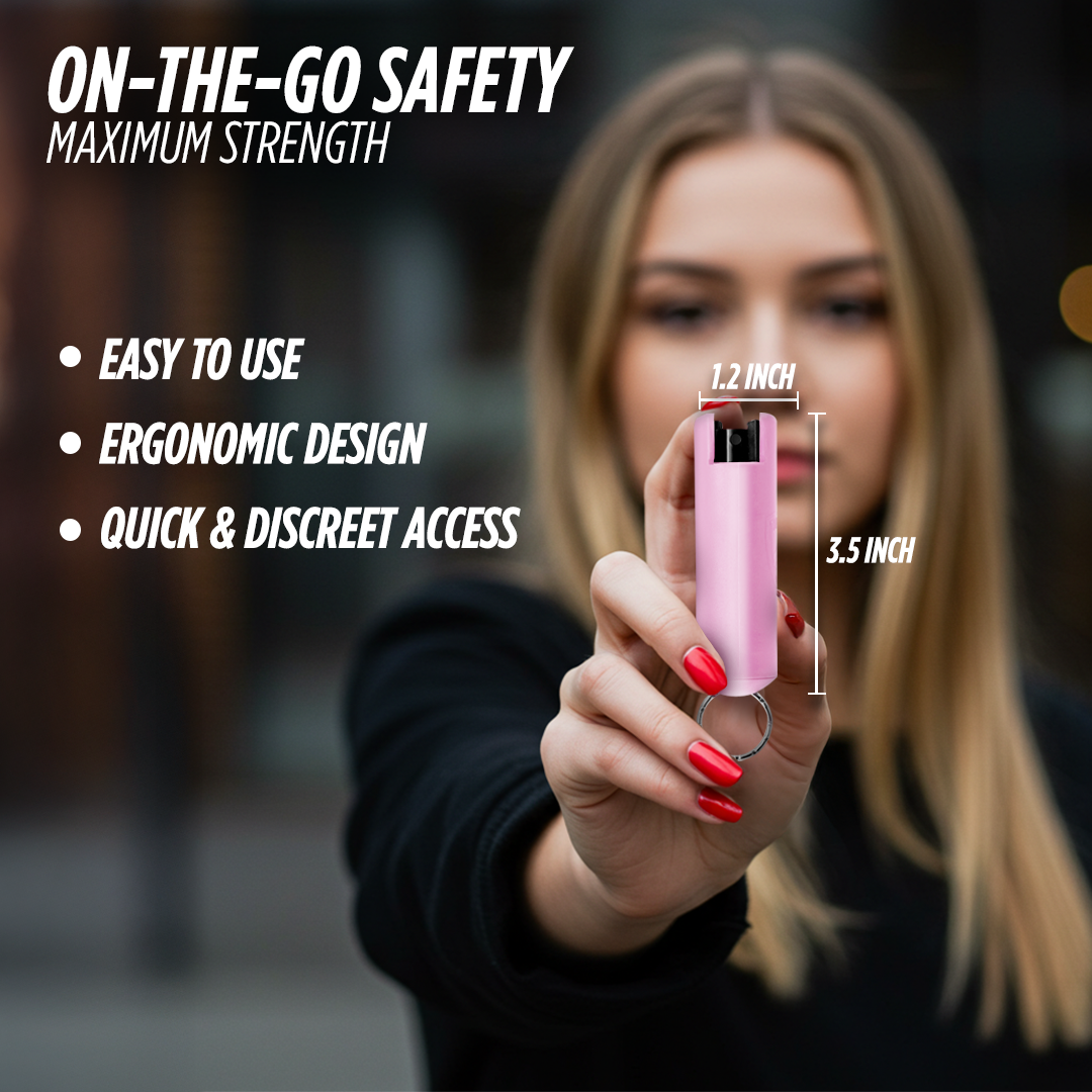 Quick Action Pepper Spray Hard Case with belt clip | 2 Pack