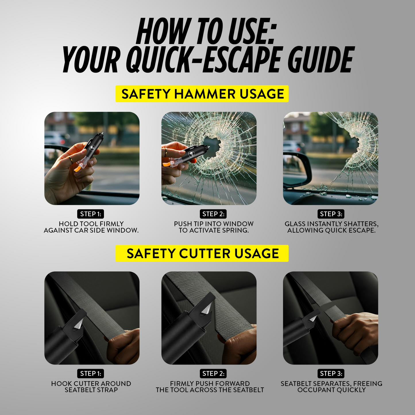 ResQ Window Breaker & Seatbelt Cutter Keychain