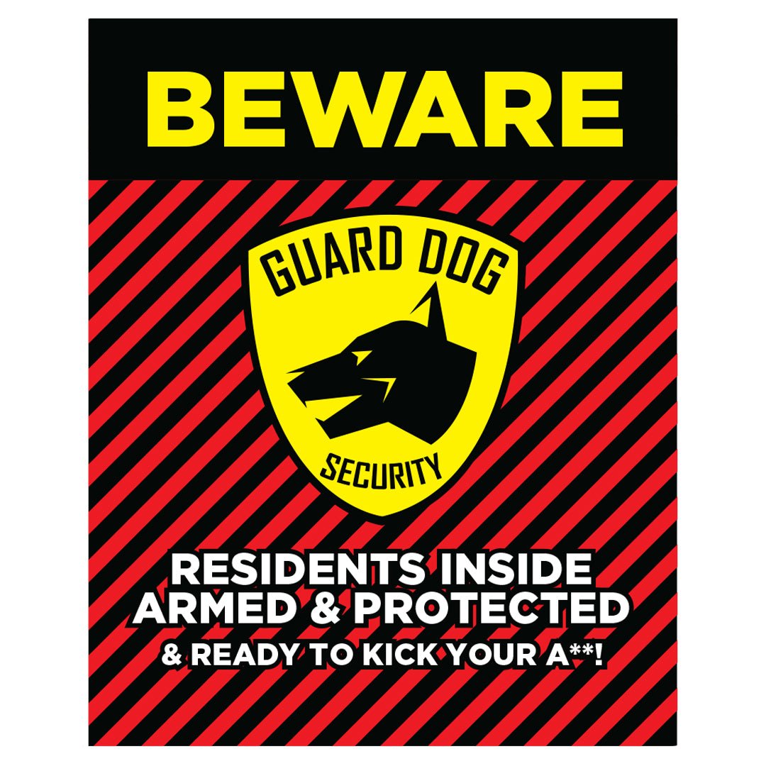 Protected By 9mm Sticker – Warning Alert Alarm Safety Decal For Home Window Door