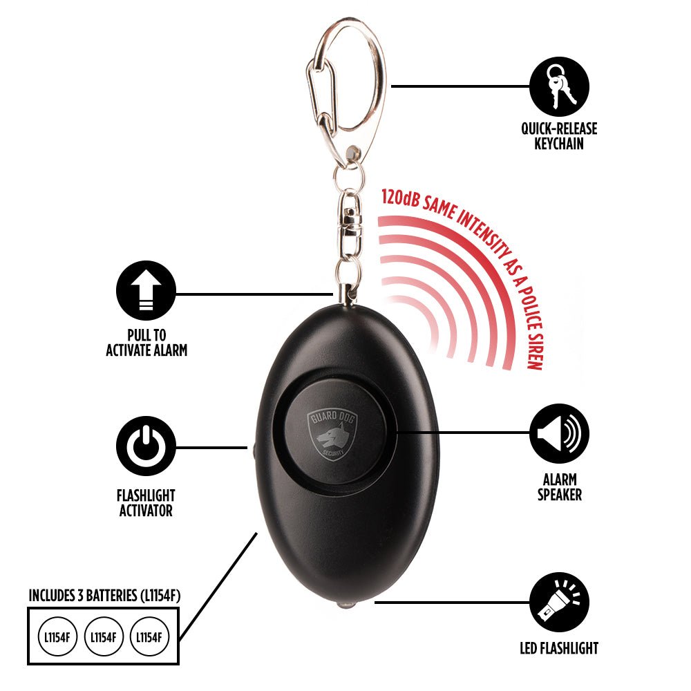 Personal Alarm Keychain Alarm w/ Flashlight Guard Dog Security