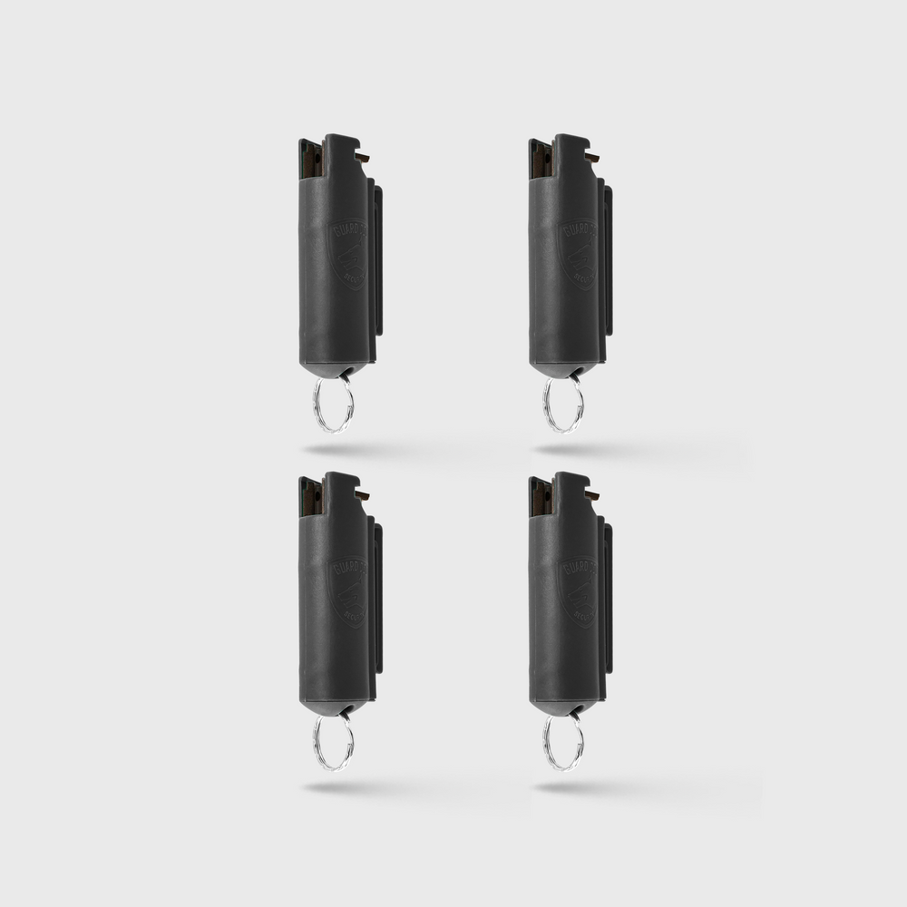 Pepper Spray Hard Case with Belt Clip | 0.5 oz w/ Keychain 4 Pack