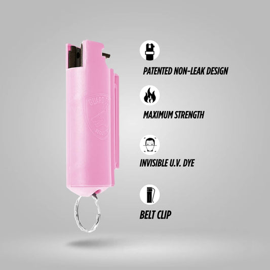 Quick Action Pepper Spray Hard Case with belt clip |  Keychain ready