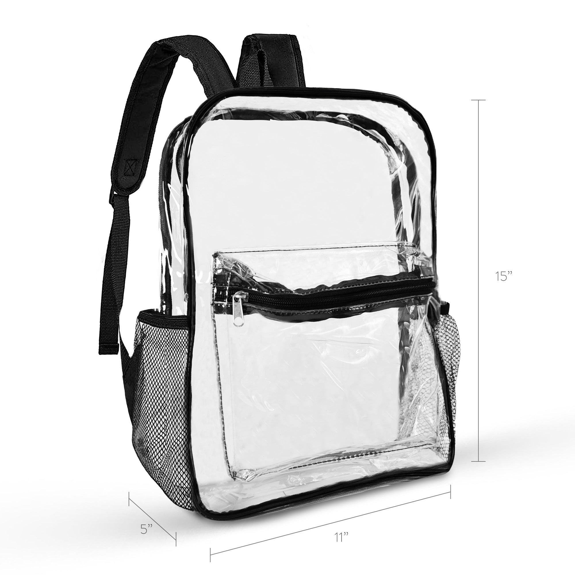 Clear Mini Backpack Stadium Approved, with Reinforced Straps & Front Pocket  - Pe
