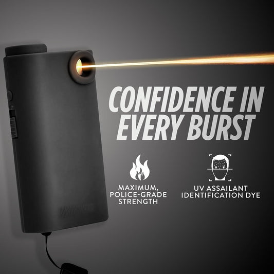 Pepper Spray with Stun Gun and Flashlight | Glow in the dark can