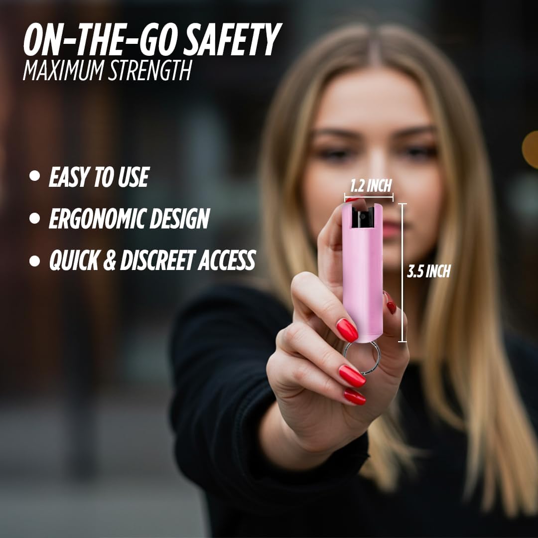 Quick Action Pepper Spray Hard Case with belt clip |  Keychain ready