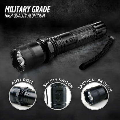 Stun Gun Diablo 2 with Flashlight | 320 Lumen and 3-Function Light