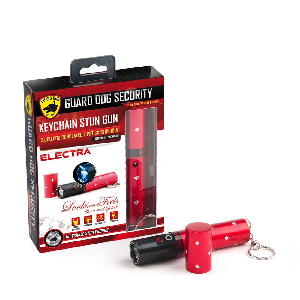 Lipstick Stun Gun Electra with Flashlight | 110 Lumen w/ Keychain