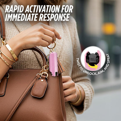Quick Action Pepper Spray Hard Case with belt clip |  Keychain ready