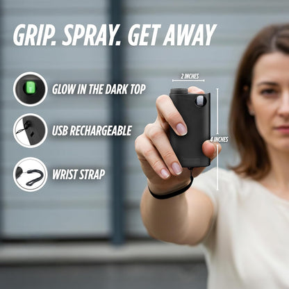 Pepper Spray with Stun Gun and Flashlight | Glow in the dark can