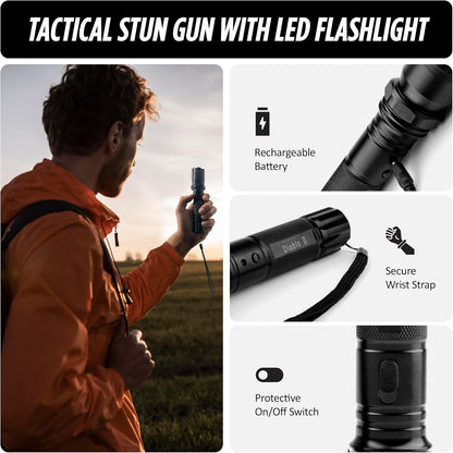 Stun Gun Diablo 2 with Flashlight | 320 Lumen and 3-Function Light
