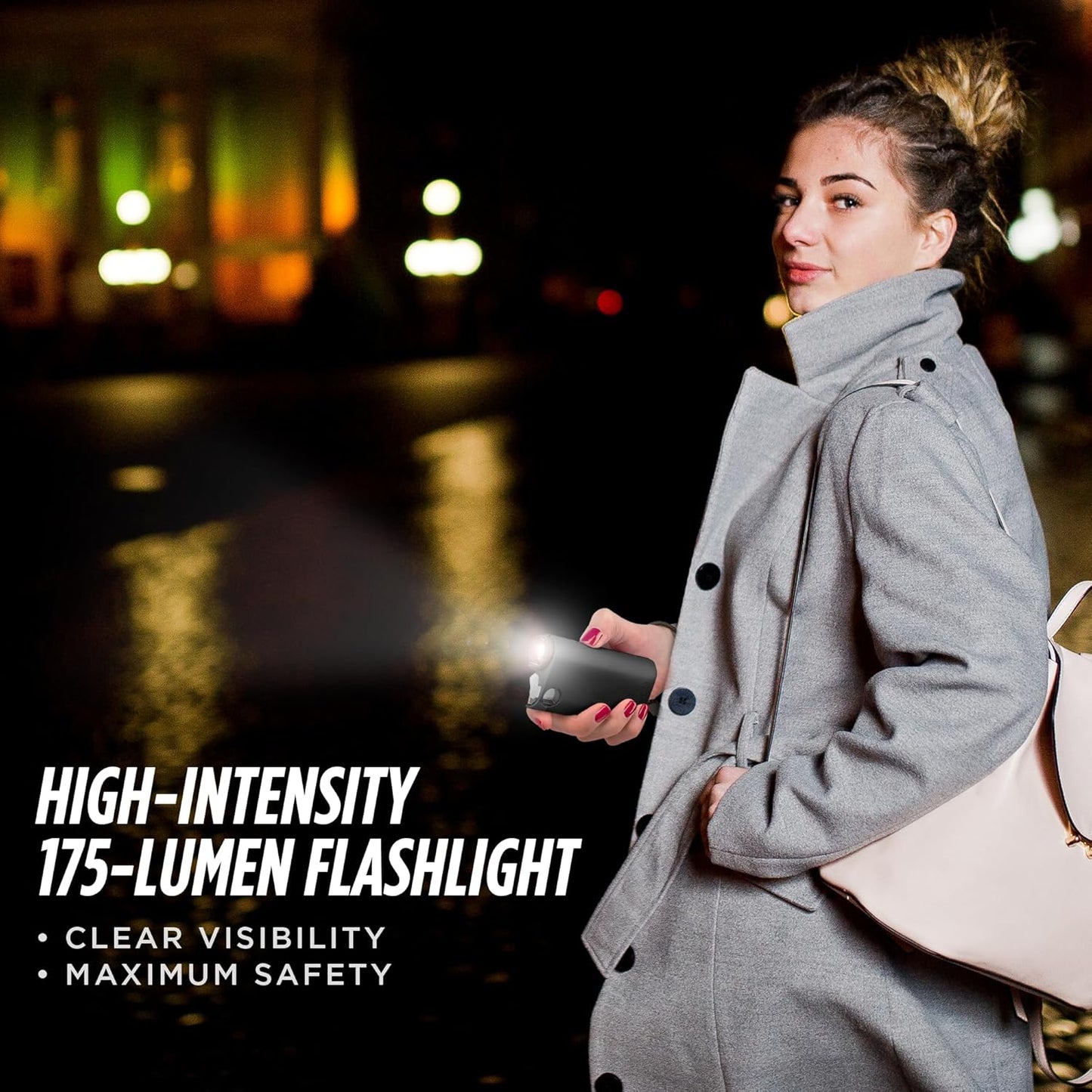Pepper Spray with Stun Gun and Flashlight | Glow in the dark can