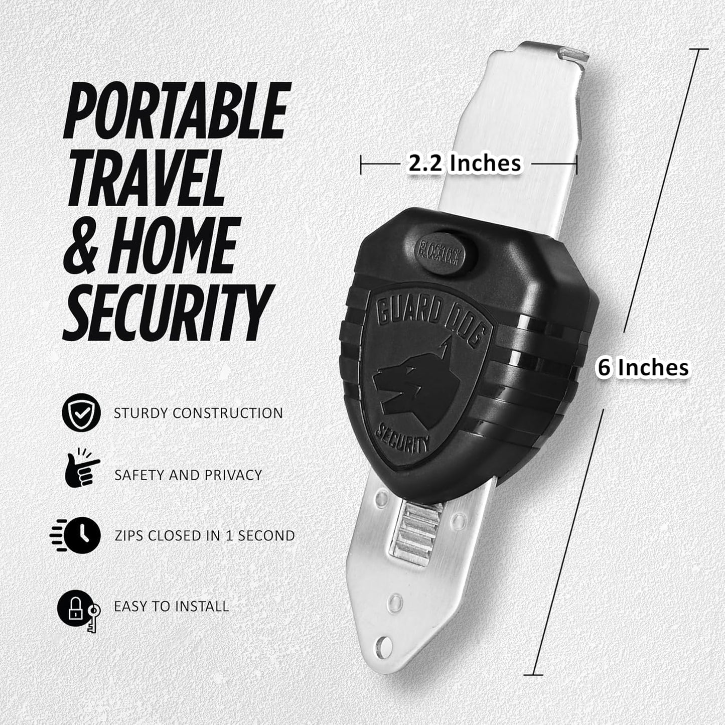 Blocklock - Portable Door Lock for Travel & Home