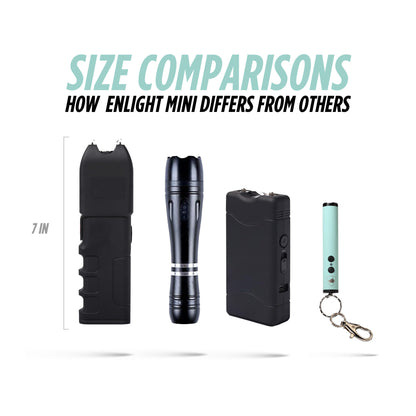 Compact Stun Gun with LED Flashlight & Keychain Clip | Enlight Mini