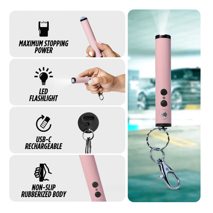 Compact Stun Gun with LED Flashlight & Keychain Clip | Enlight Mini