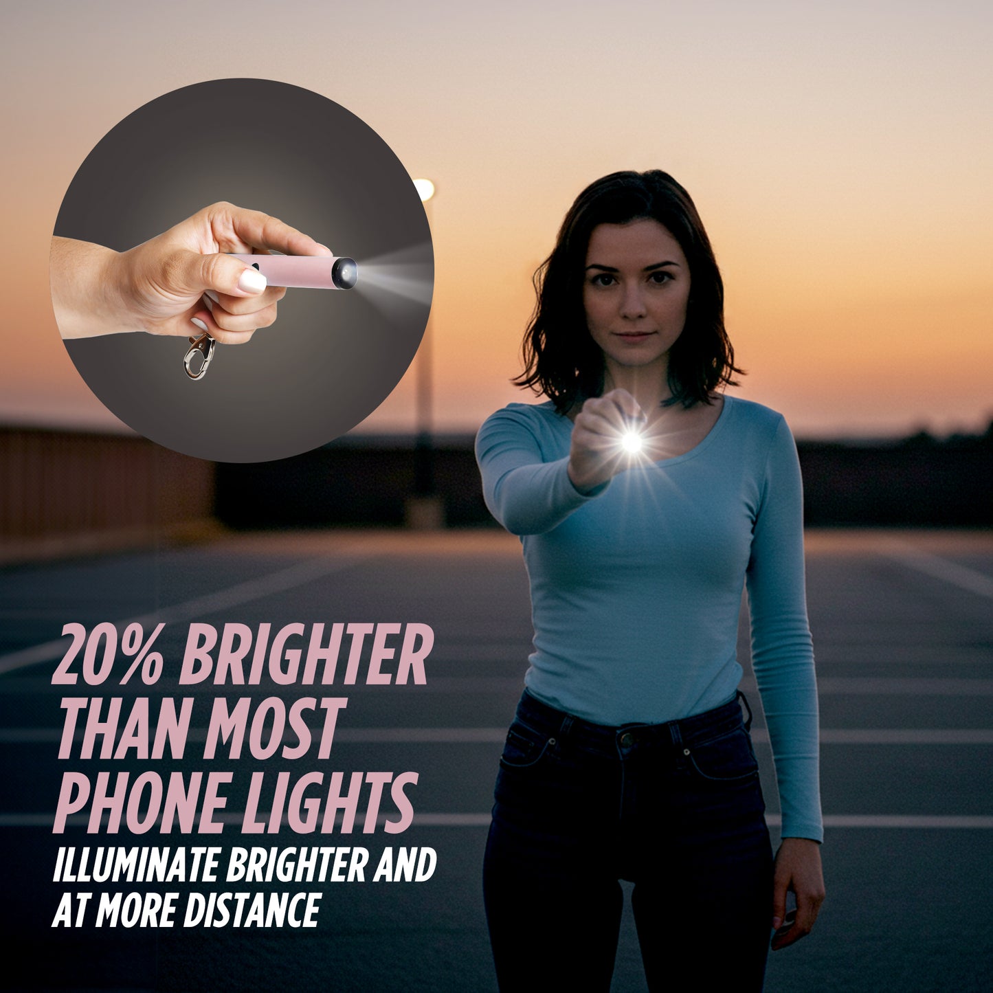 Compact Stun Gun with LED Flashlight & Keychain Clip | Enlight Mini