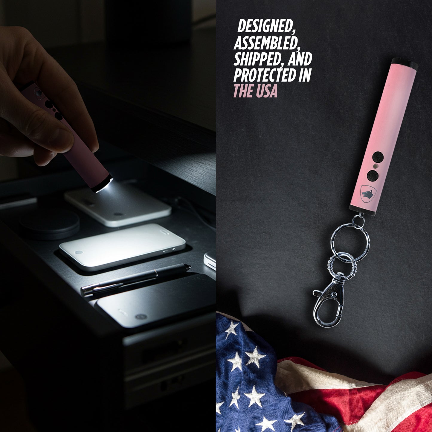 Compact Stun Gun with LED Flashlight & Keychain Clip | Enlight Mini