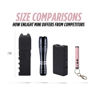 Compact Stun Gun with LED Flashlight & Keychain Clip | Enlight Mini