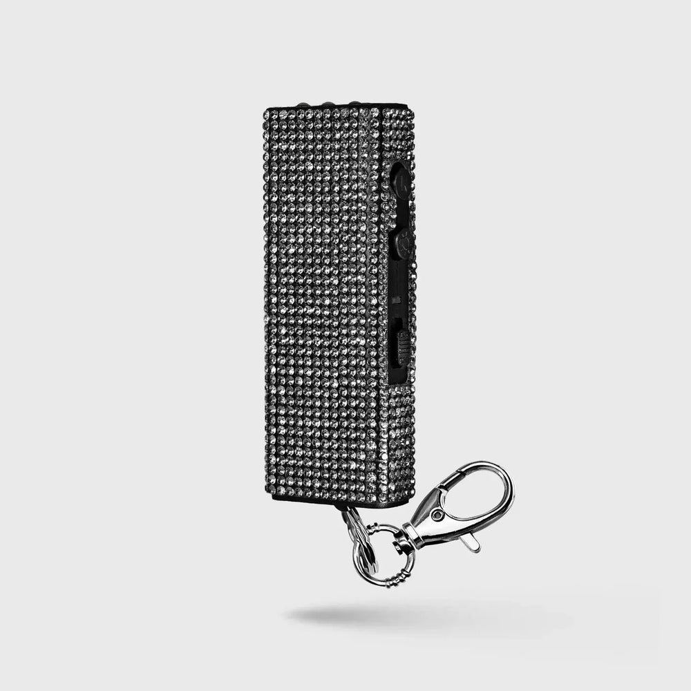 Stun Gun with Stylish Rhinestone Design | LED Light w/ Keychain