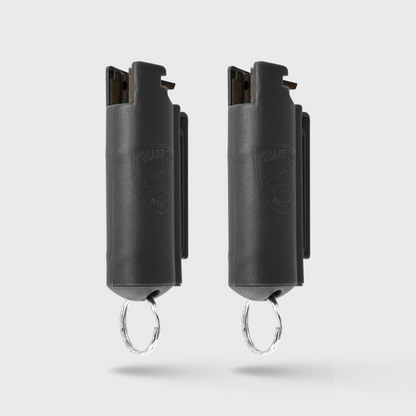 Pepper Spray Hard Case with Belt Clip | 0.5 oz w/ Keychain 2 Pack