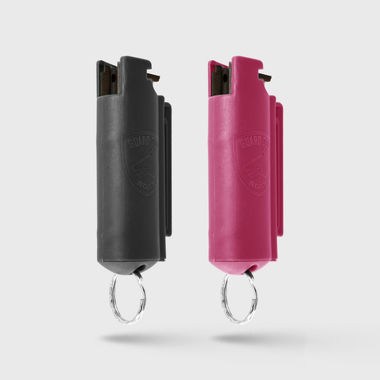 Pepper Spray Hard Case with Belt Clip | 0.5 oz w/ Keychain 2 Pack