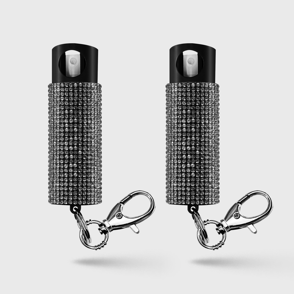 Pepper Spray with Stylish Rhinestone Design | GID w/ Snap Clip 2 Pack