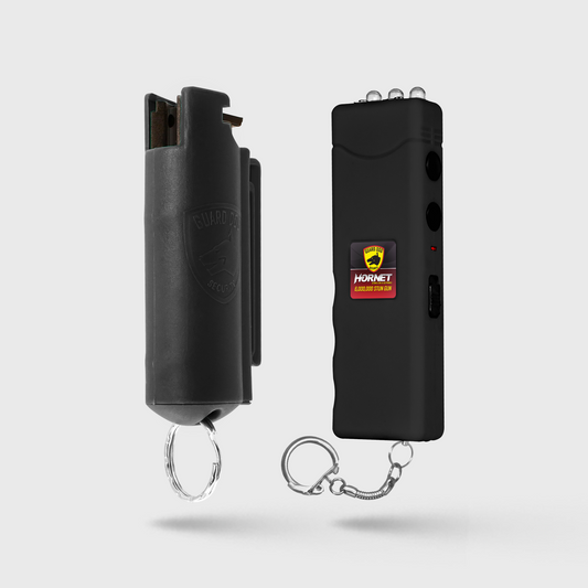 Guard Dog Security Pepper Spray with Stun Gun Combo | 0.5 oz and Mini Stun Gun