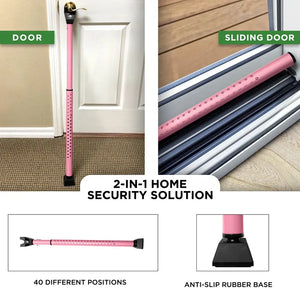 
                  
                    Door Security Bar with Alarm | Front and Patio Door Jammer
                  
                