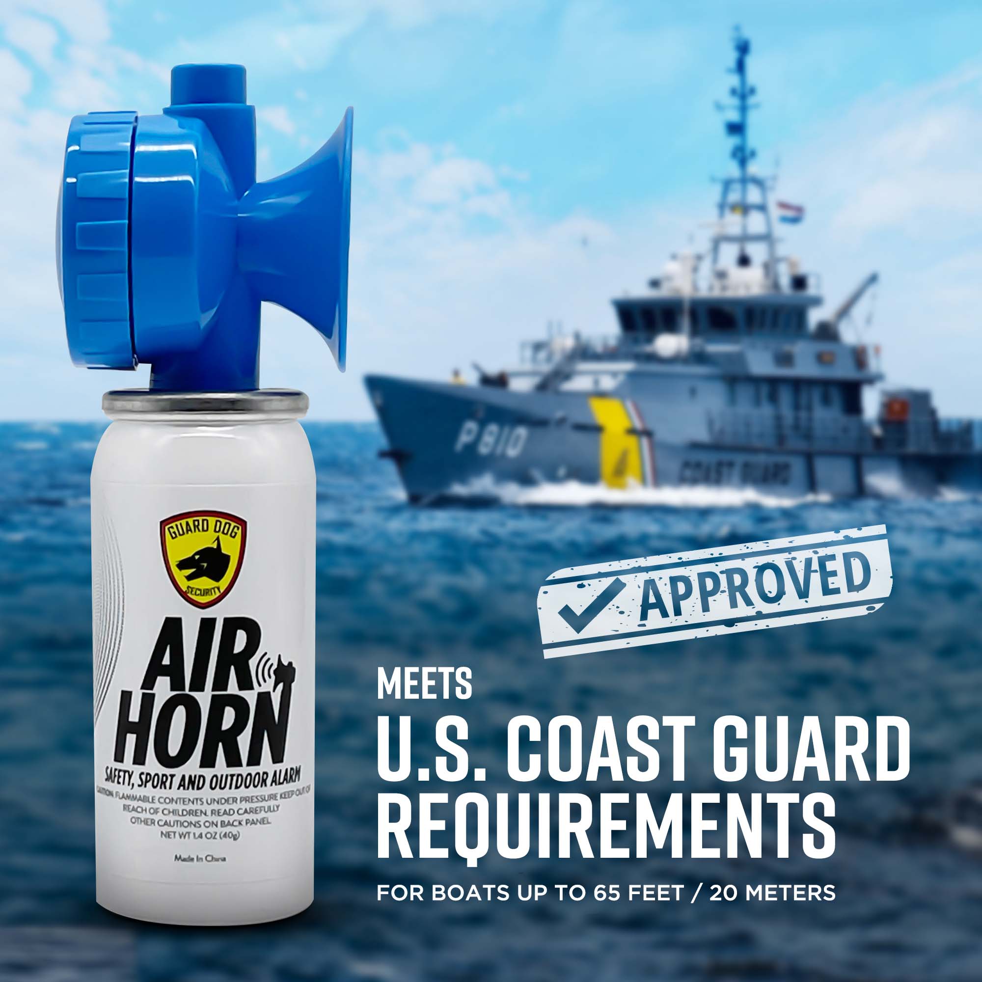 Air Horn for Boating, Sporting Events & Outdoor Alarm - 120 dB can be heard 1 mile away - 1.4oz Can (6-Pack)