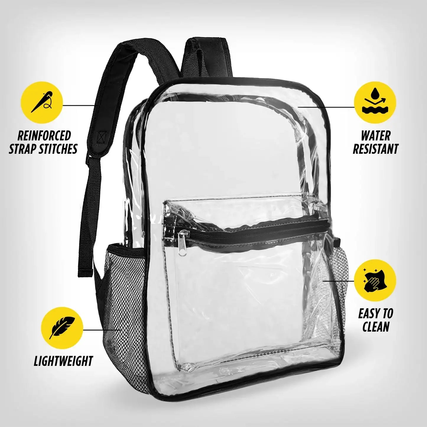 Clear Backpack Stadium Approved 15 x 11 x 5 Small and Transparent Bac Guard Dog Security