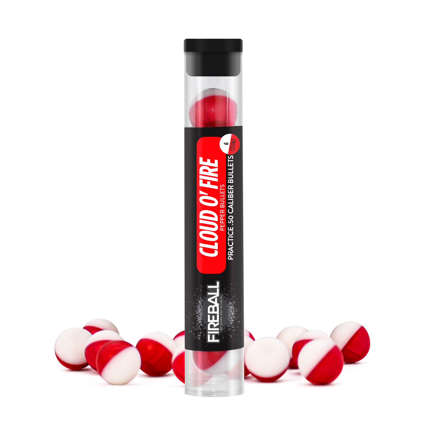 Cloud o' Fire - Red Pepper bullets, PAVA Rounds for The Self Defense Gun, .68 Caliber Pepper OC balls, 6 count