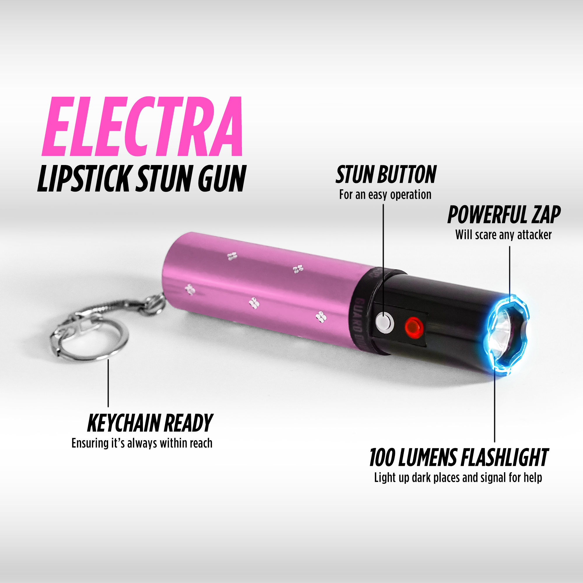 Taser électrique Lipstick 2,8 millions volts avec lampe puissante - Arme de  défense/Taser électrique 