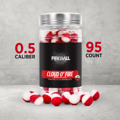 Cloud o' Fire - Red Pepper bullets, PAVA Rounds for The Self Defense Gun, .68 Caliber Pepper OC balls, 6 count