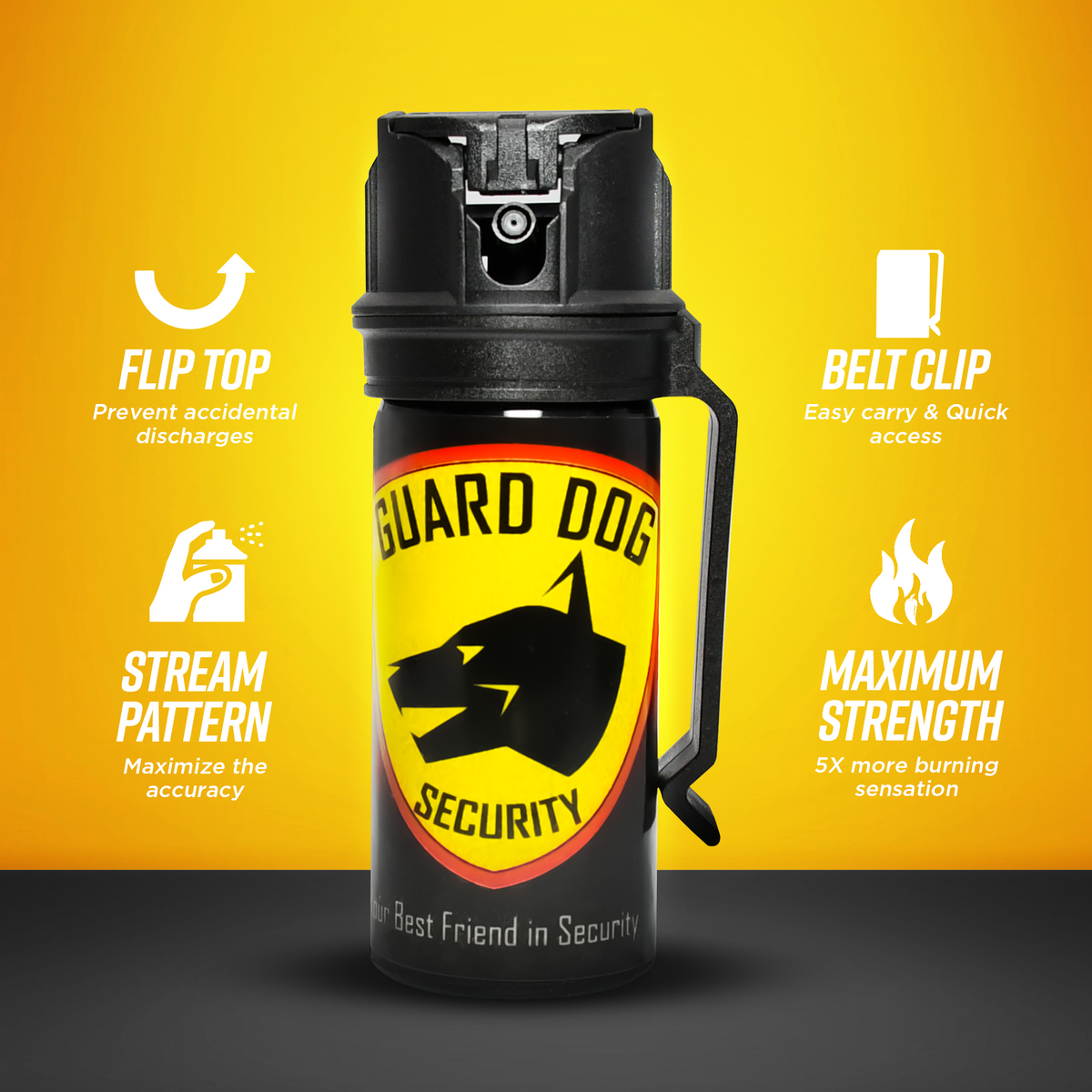 Pepper Spray 360 Degree Stream Pattern with Belt Clip Tactical and S