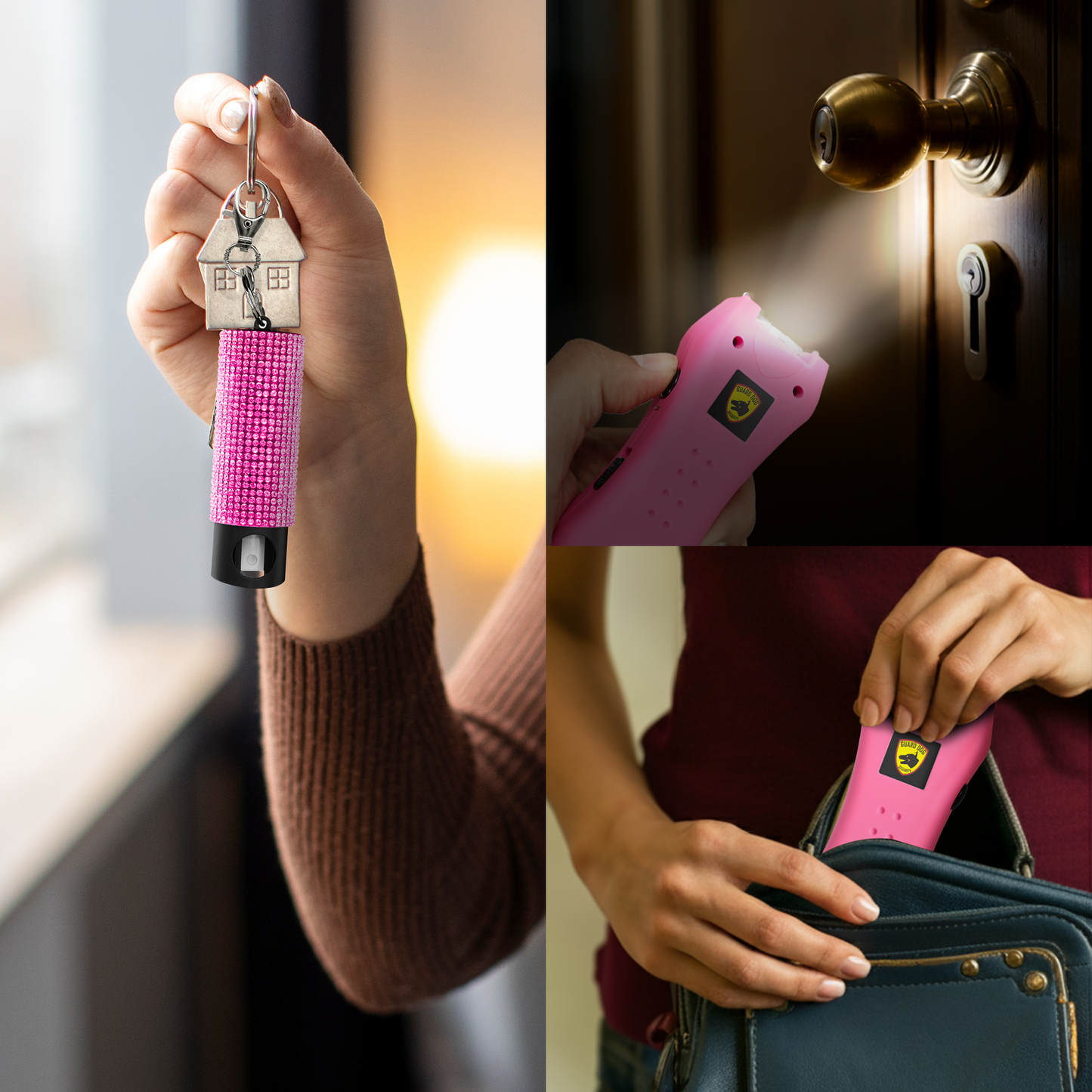 Pepper Spray and Stun Gun Combo with Rechargeable Flashlight