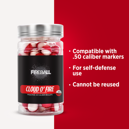 Cloud o' Fire - Red Pepper bullets, PAVA Rounds for The Self Defense Gun, .68 Caliber Pepper OC balls, 6 count