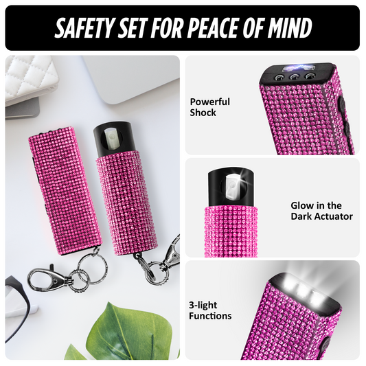 Pepper Spray and Stun Gun Bling it On Combo