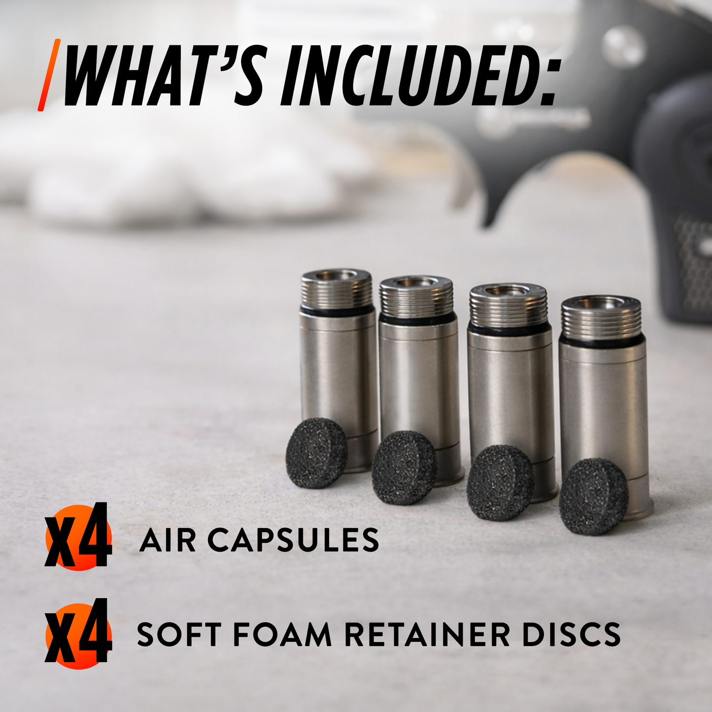 Fireball Mini Replacement Air Capsule 4-Pack – Precision Air Chamber with Foam Retainer Discs