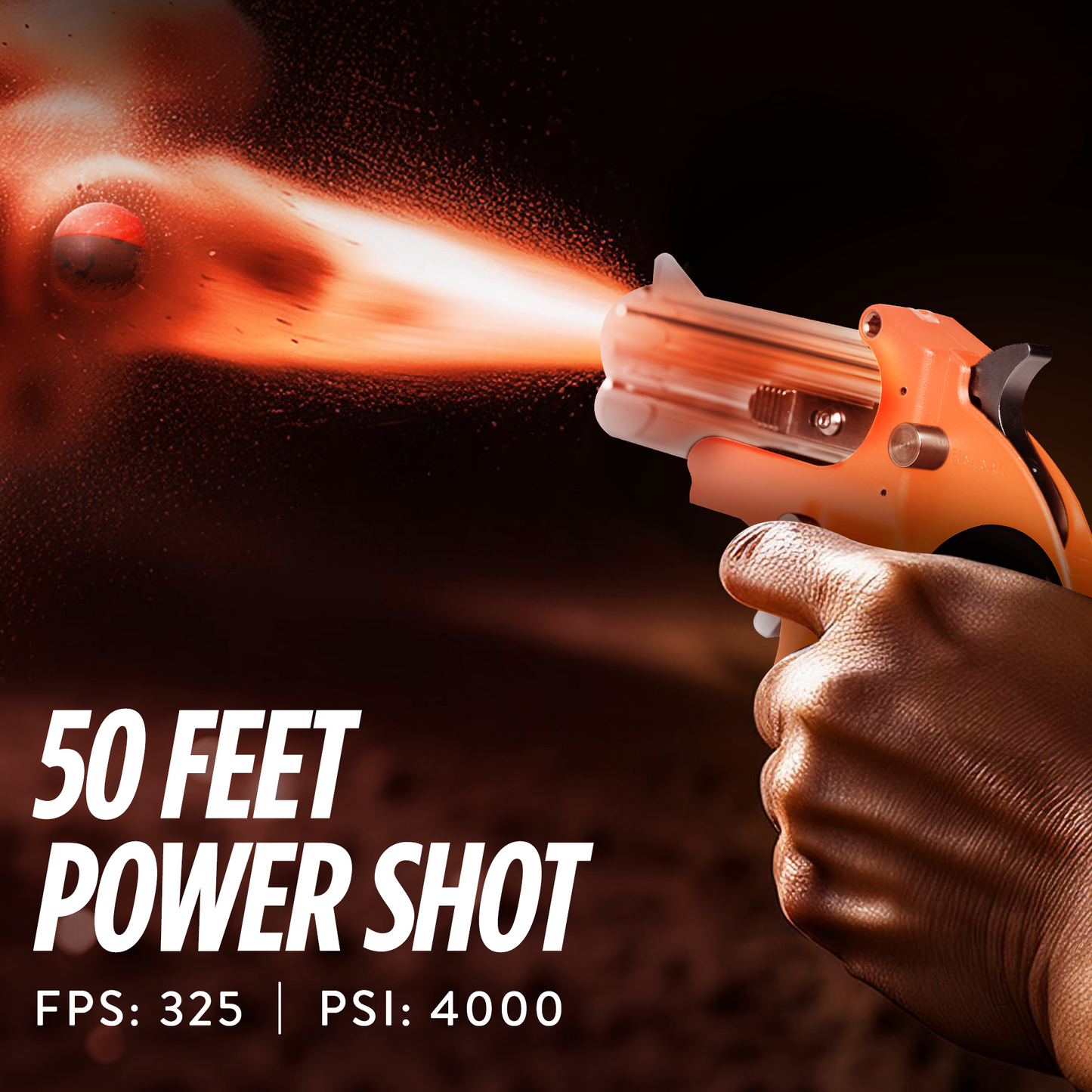 FireBall Mini, .50 Caliber CO₂ Compact Pepper Launcher