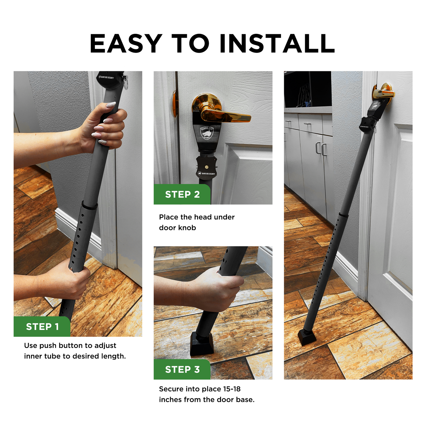 Door Security Bar with Alarm | Front and Patio Door Jammer