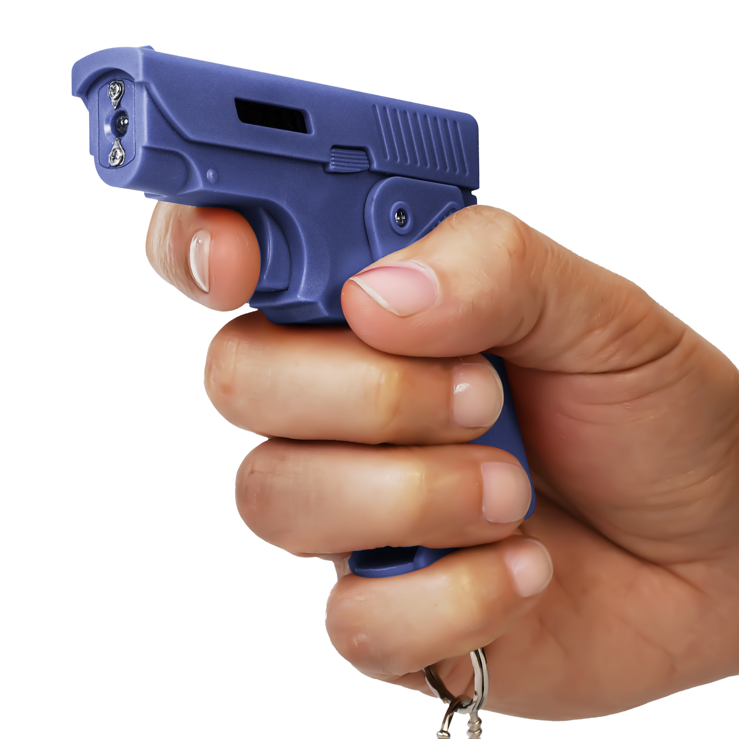 Shot In The Dark, Pistol-Style Stun Gun, Folds Compact and Closed, LED Flashlight