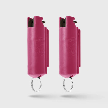 Pepper Spray Hard Case with Belt Clip | 0.5 oz w/ Keychain 2 Pack