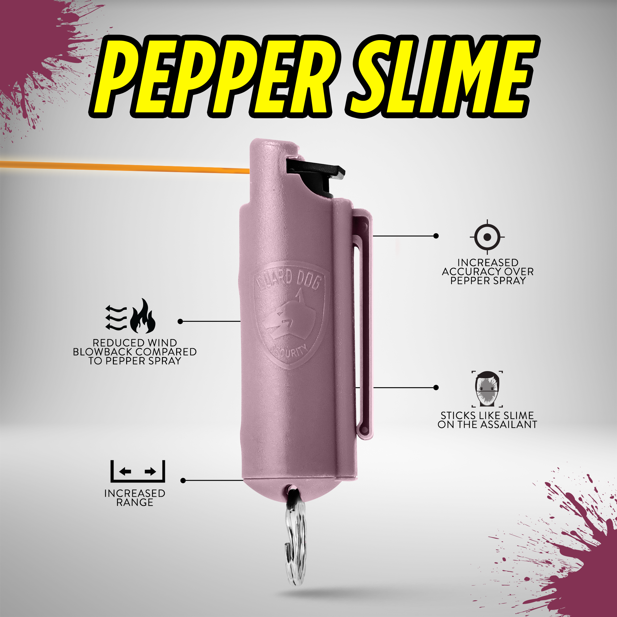 Quick Action Pepper Slime - Pepper Spray Keychain with Belt Clip - The ultimate self-defense tool for both women and men
