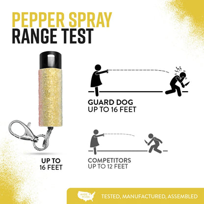 Pepper Spray with Stylish Rhinestone Design | GID w/ Snap Clip
